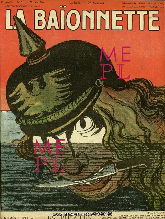 : Front cover, La Baionnette, WW1 : Front cover, La Baionnette, WW1