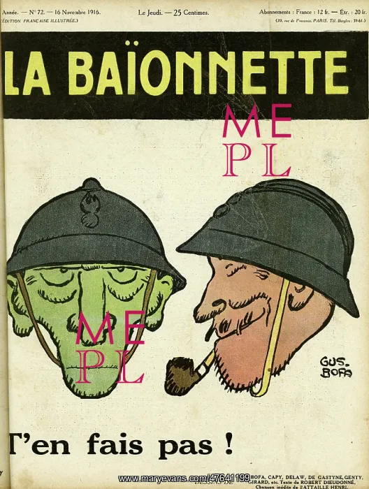 : Front cover, La Baionnette, WW1 : Front cover, La Baionnette, WW1