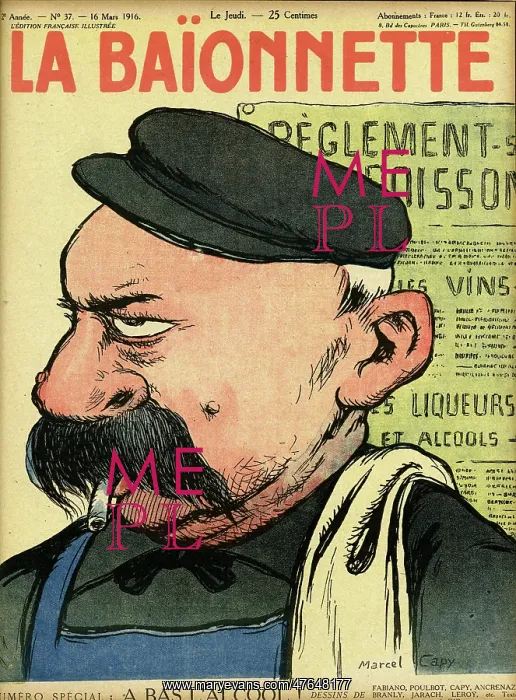 : Front cover, La Baionnette, WW1 : Front cover, La Baionnette, WW1