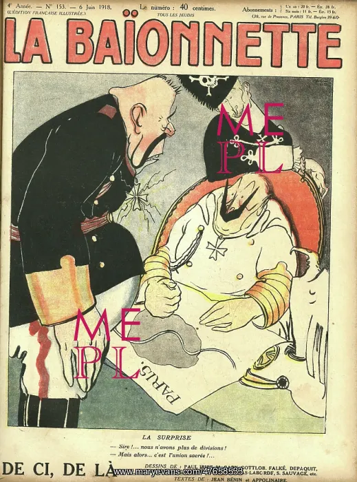 : Front cover, La Baionnette, WW1 : Front cover, La Baionnette, WW1