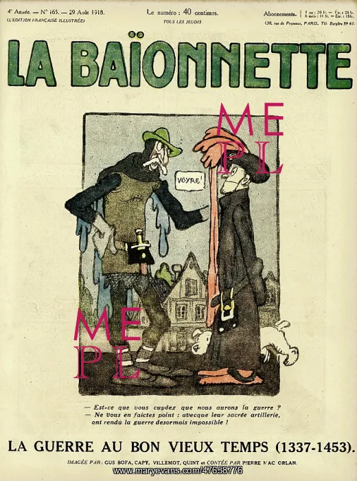 : Front cover, La Baionnette, WW1 : Front cover, La Baionnette, WW1