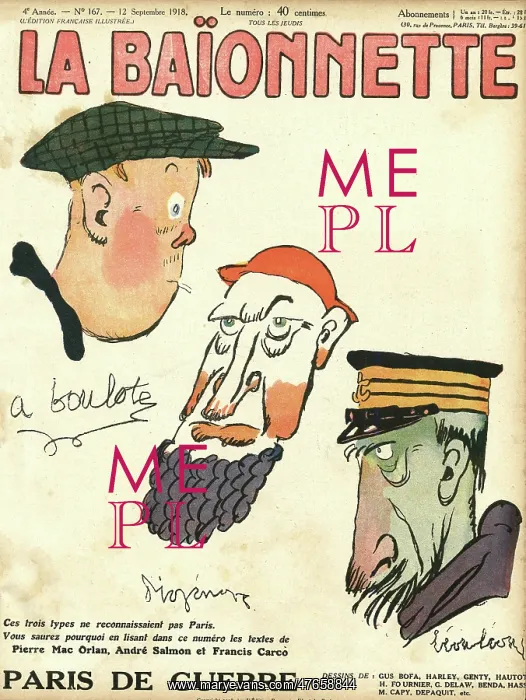 : Front cover, La Baionnette, WW1 : Front cover, La Baionnette, WW1