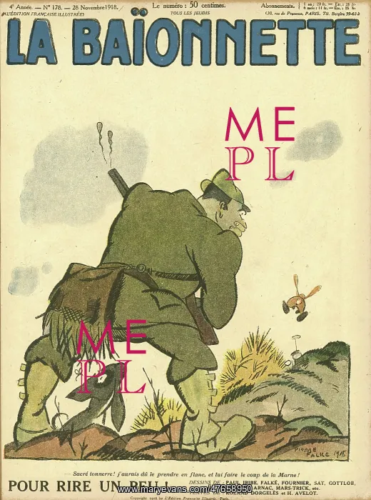 : Front cover, La Baionnette, WW1 : Front cover, La Baionnette, WW1