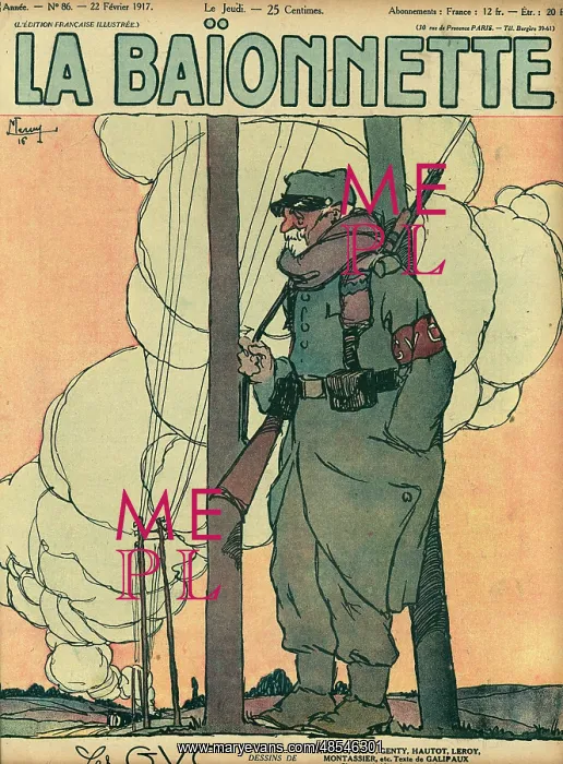 : Front cover, La Baionnette, WW1 : Front cover, La Baionnette, WW1