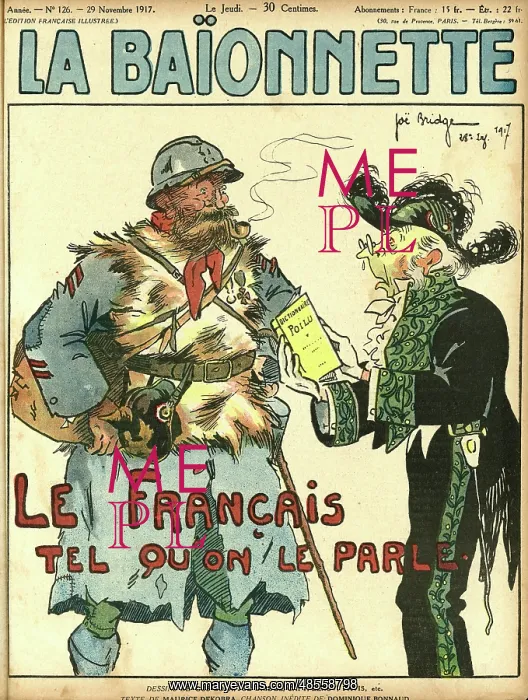 : Front cover, La Baionnette, WW1 : Front cover, La Baionnette, WW1