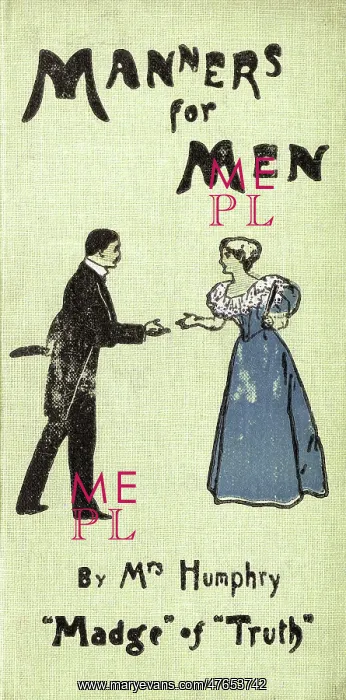: Front cover of Manners for Men By Mrs Humphry : Front cover of Manners for Men By Mrs Humphry