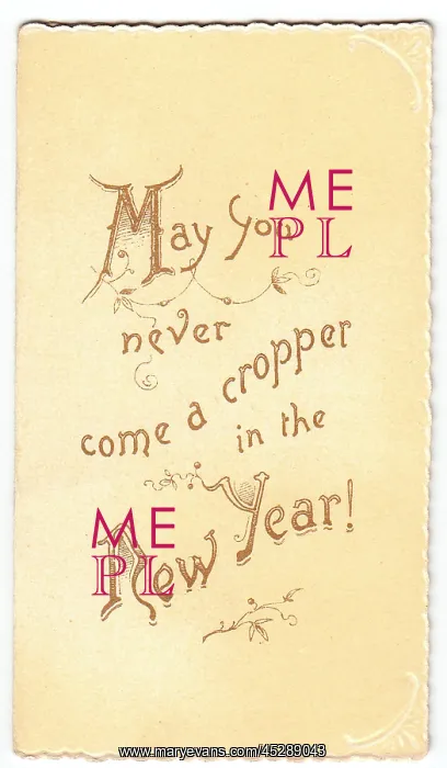 : Front cover of a New Year card : Front cover of a New Year card