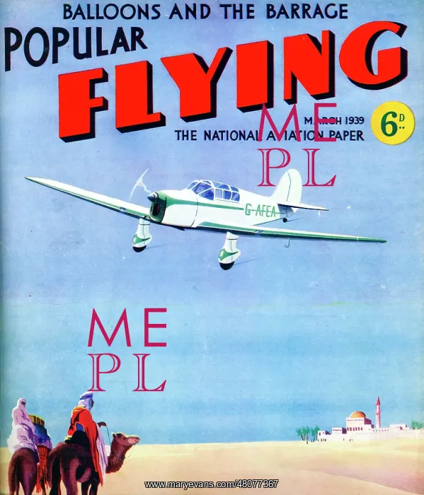 : Cover of Popular Flying March 1939 : Cover of Popular Flying March 1939