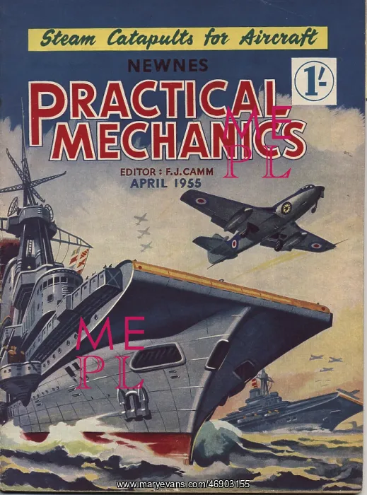 : Front cover of Practical Mechanics magazine, April 1955 : Front cover of Practical Mechanics magazine, April 1955