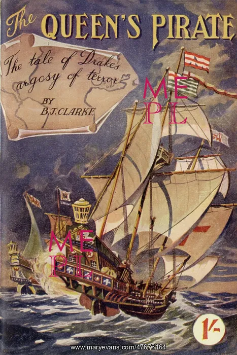  : Front cover, The Queen's Pirate, by B J Clarke