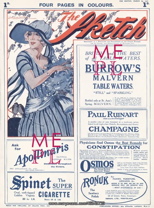 : Front cover of The Sketch, 23rd March 1921 : Front cover of The Sketch, 23rd March 1921