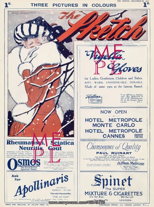 : Front cover of The Sketch, 29th December 1920 : Front cover of The Sketch, 29th December 1920