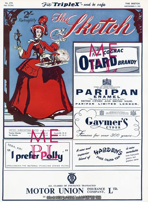 : Front cover of The Sketch, 7th November 1951 : Front cover of The Sketch, 7th November 1951