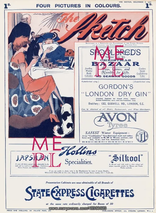 : Front cover of The Sketch, 8th December 1920 : Front cover of The Sketch, 8th December 1920