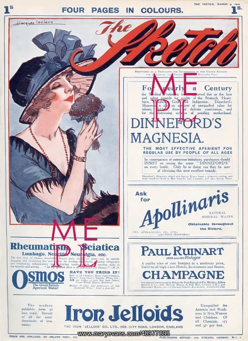 : Front cover of The Sketch, 9th March 1921 : Front cover of The Sketch, 9th March 1921