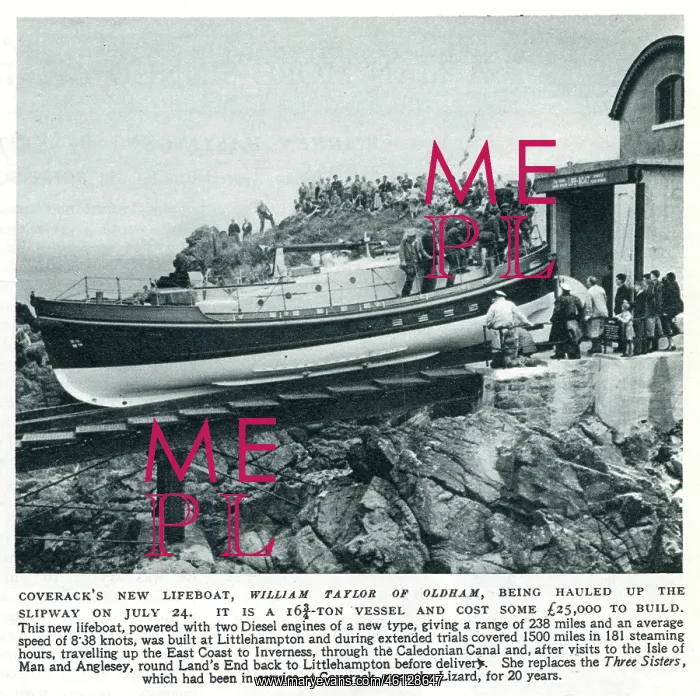 : Coverack's new lifeboat, 1954 : Coverack's new lifeboat, 1954
