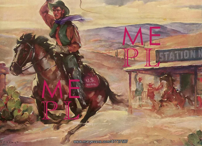 : Cowboy delivering Mail for Pony Express : Cowboy delivering Mail for Pony Express