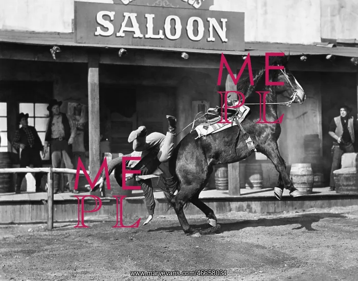 : Cowboy being thrown off his horse : Cowboy being thrown off his horse