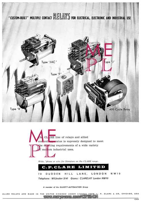 : C.P.Clare Electrical Relays & Controls : C.P.Clare Electrical Relays & Controls