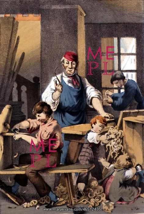 : craft / handcraft, carpenter, master and children : craft / handcraft, carpenter, master and children