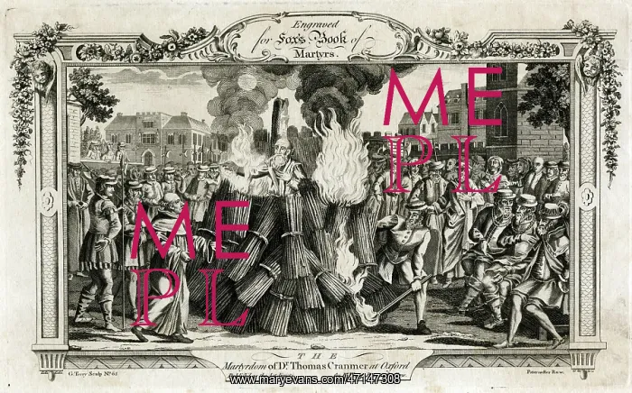 : Cranmer burnt at the stake : Cranmer burnt at the stake