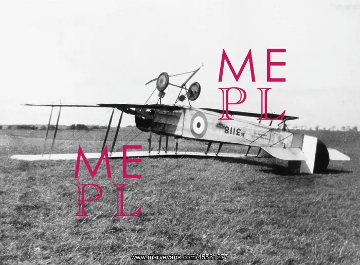: CRASHED AVRO 504A biplane, WW1 : CRASHED AVRO 504A biplane, WW1