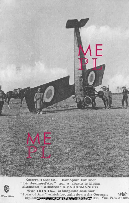 : Crashed RFC monoplane, Joan of Arc, WWI : Crashed RFC monoplane, Joan of Arc, WWI