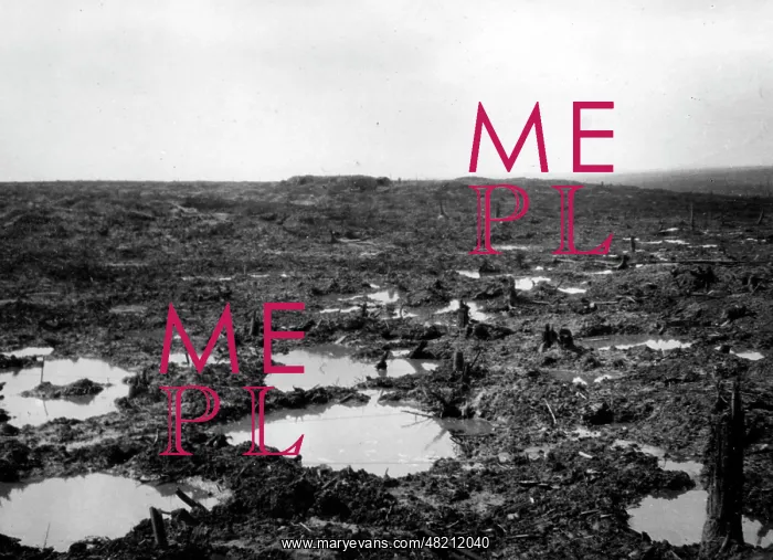 : Crater landscape in Flanders during the First World War : Crater landscape in Flanders during the First World War