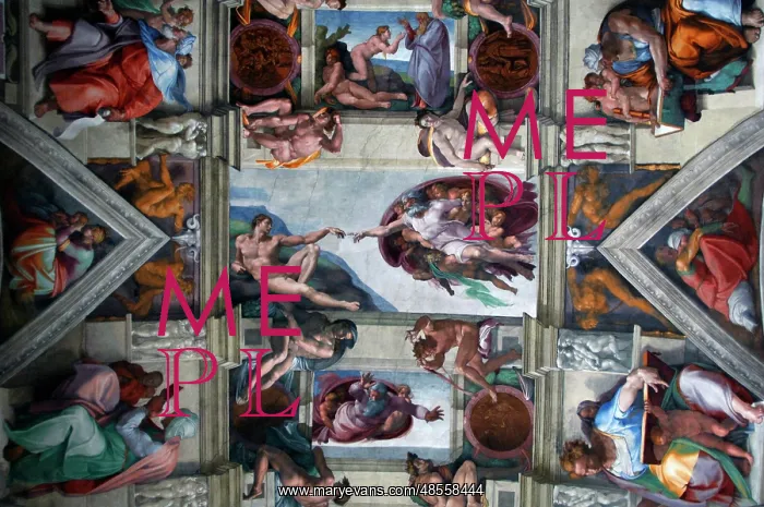 : The Creation of Adam by Michelangelo. C.1512. Ceiling of Sis : The Creation of Adam by Michelangelo. C.1512. Ceiling of Sis