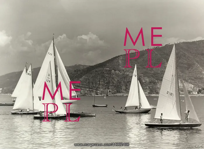 : Creative. Regatta at Sestri Levante. Photograph showing some sailboats during a regatta : Creative. Regatta at Sestri Levante. Photograph showing some sailboats during a regatta