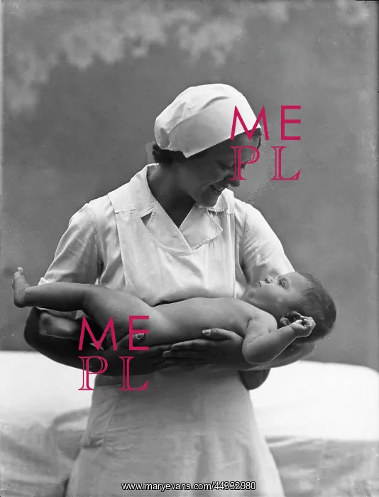 : Creative. Nurse with newborn during an exercise for the book La ginnastica del lattante : Creative. Nurse with newborn during an exercise for the book La ginnastica del lattante