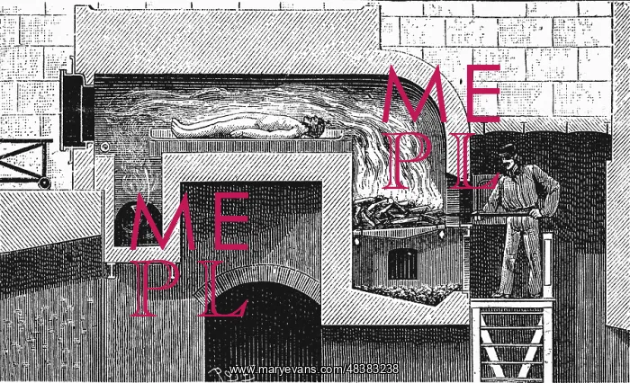: Cremation: Sectional view of furnace of the type : Cremation: Sectional view of furnace of the type