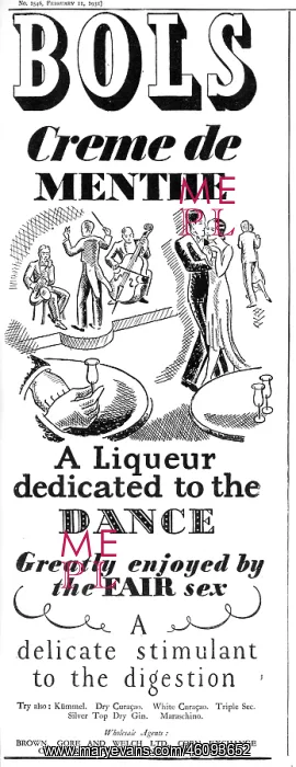 : Creme de Menthe advertisement, 1931 : Creme de Menthe advertisement, 1931