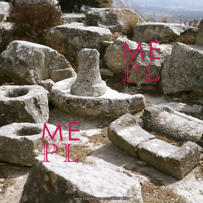 : Crete, Greece, palace of Phaistos, chamber with stone mortar : Crete, Greece, palace of Phaistos, chamber with stone mortar