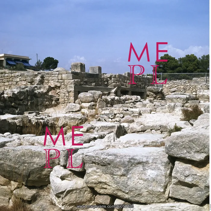 : Crete, Greece, palace of Phaistos, view at higher part, circa 1800 B.C : Crete, Greece, palace of Phaistos, view at higher part, circa 1800 B.C
