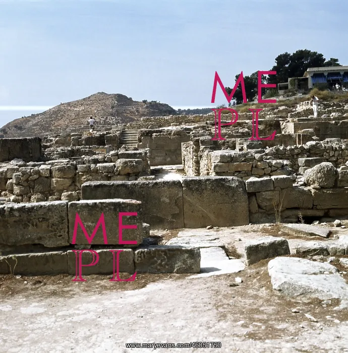 : Crete, Greece, palace of Phaistos, view at higher part, circa 1800 B.C : Crete, Greece, palace of Phaistos, view at higher part, circa 1800 B.C