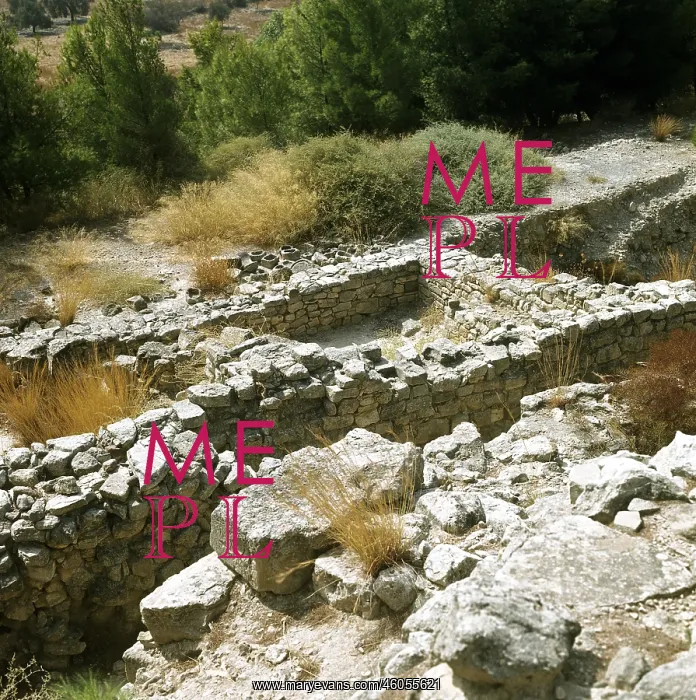 : Crete, Greece, palace of Phaistos, northern boundary wall, circa 1800 B.C : Crete, Greece, palace of Phaistos, northern boundary wall, circa 1800 B.C