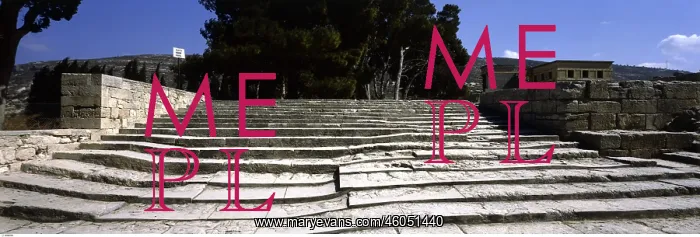 : Crete, Greece, villa Agria Triada, staircase from court of the altars to portico : Crete, Greece, villa Agria Triada, staircase from court of the altars to portico