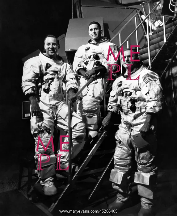 : The crew for the Apollo 8 spacecraft L-R: ? : The crew for the Apollo 8 spacecraft L-R: ?