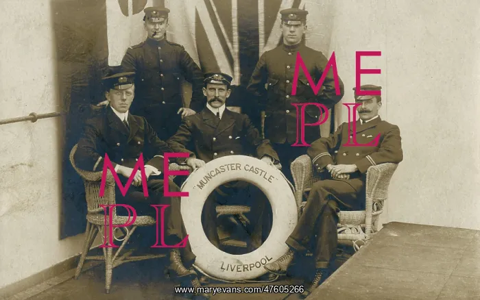 : Crew on board the Muncaster Castle, Liverpool : Crew on board the Muncaster Castle, Liverpool