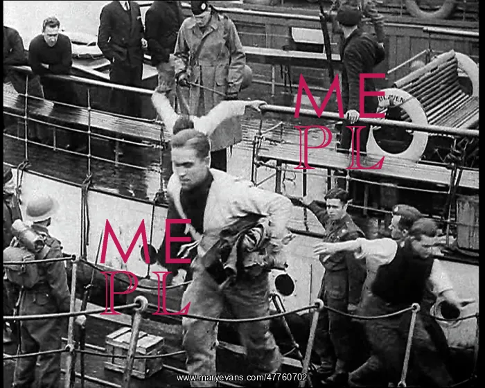 : Crew of the Destroyed Bismarck Walking up a : Crew of the Destroyed Bismarck Walking up a