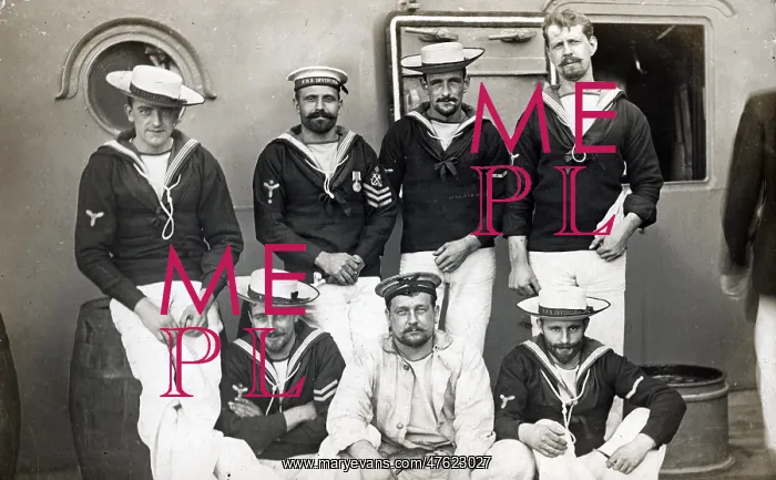 : Crew members, HMS Invincible, British battle cruiser : Crew members, HMS Invincible, British battle cruiser