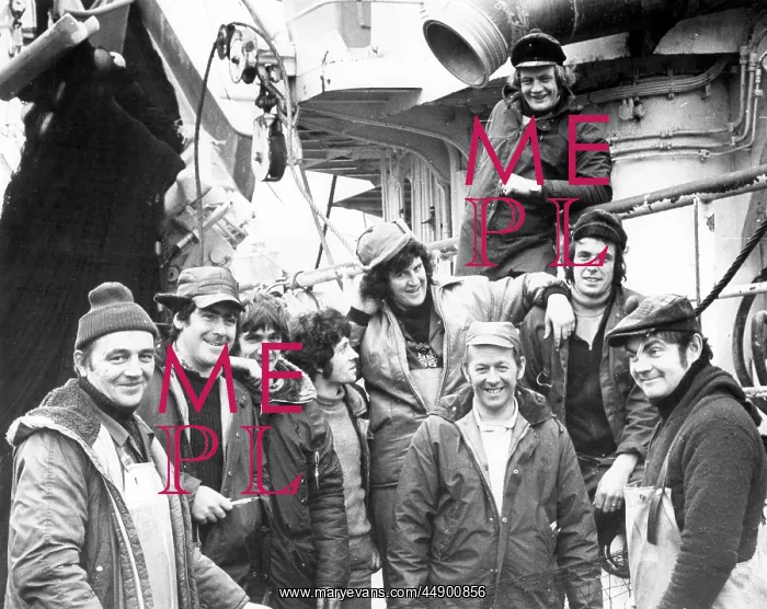 : Crew of a modern purse seiner, Cornwall : Crew of a modern purse seiner, Cornwall