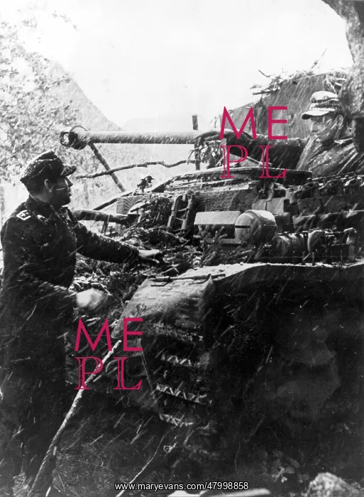 : The crew of a Panzer IV has stopped its tank in the : The crew of a Panzer IV has stopped its tank in the