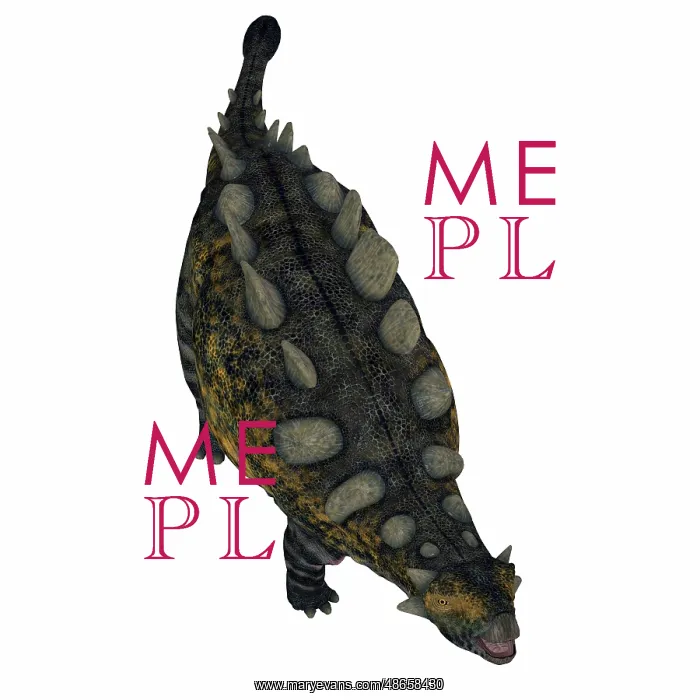 : Crichtonsaurus armored dinosaur, overhead view : Crichtonsaurus armored dinosaur, overhead view