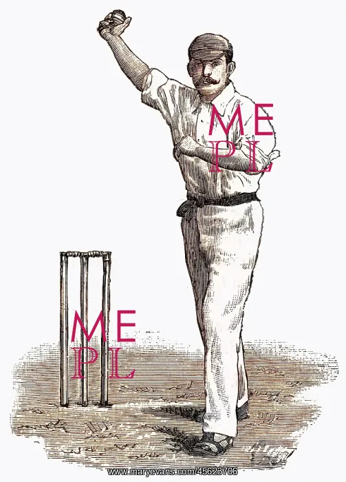 : Cricket Bowling an Off-Break : Cricket Bowling an Off-Break
