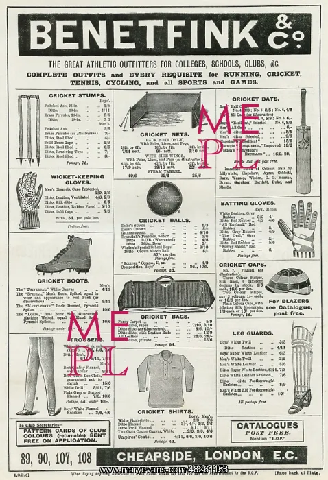: Cricket Equipment, Benetfink & Co, Sports Outfitters : Cricket Equipment, Benetfink & Co, Sports Outfitters