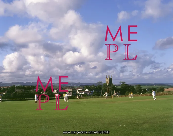 : Cricket match in progress, Gorran Haven, Cornwall : Cricket match in progress, Gorran Haven, Cornwall