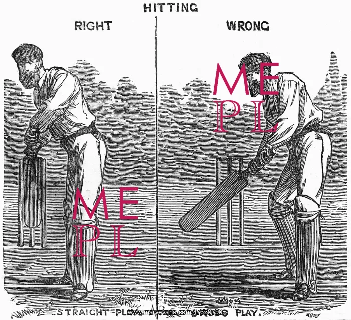 : Cricket the right and wrong way of batting : Cricket the right and wrong way of batting