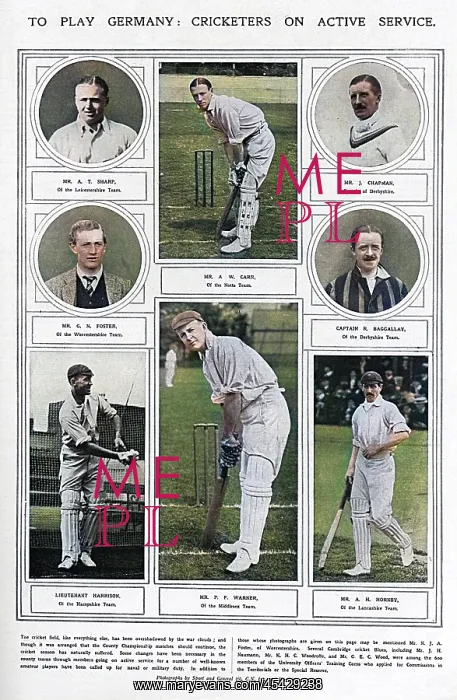 : Cricketers on active service : Cricketers on active service